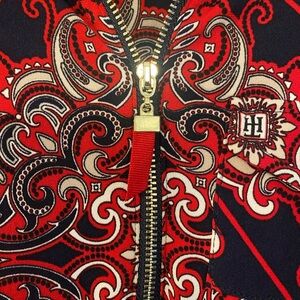 Tommy Hilfiger Red and Black Paisley Top